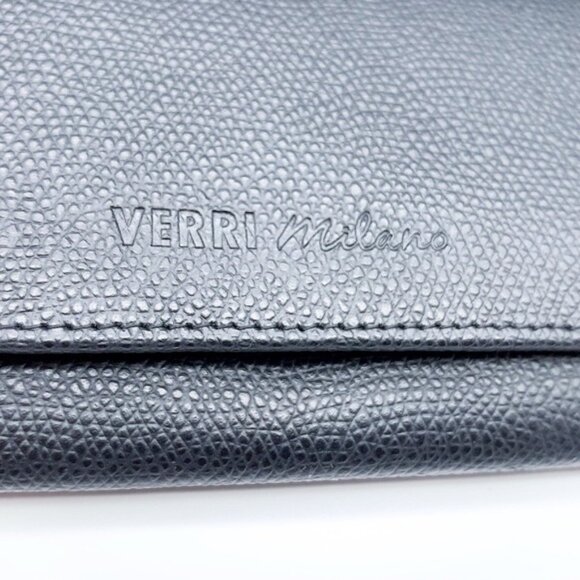 Verri Milano Black Leather Women's Long Wallet - Picture 3 of 7